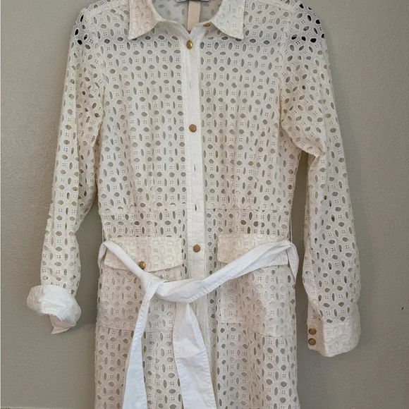 Zara ecru openwork embroidery mini dress XS - Picture 6 of 10